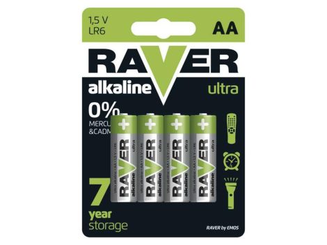 Battery AA (R6) alkaline RAVER  4pcs