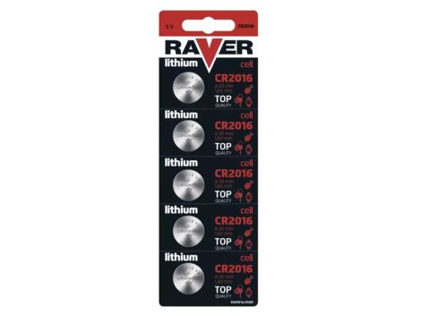 Battery CR2016 RAVER lithium  5pcs