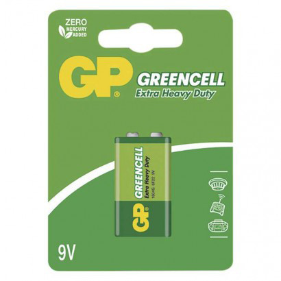 Battery 6F22 (9V) Zn-Cl GP Greencell 1pc / blister