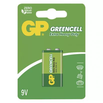 Battery 6F22 (9V) Zn-Cl GP Greencell 1pc / blister
