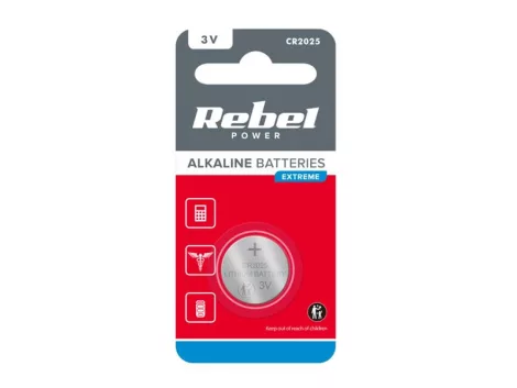 Battery CR2025 REBEL Extreme 1pc / blister BAT0195