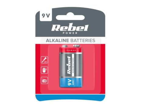 Battery 6LR61 (9V) alkaline REBEL 1pc / blister BAT0062B