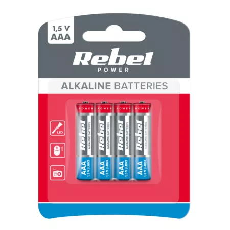 AAA LR03 alkáli REBEL Alkaline Power 4 db / bliszter BAT0060B