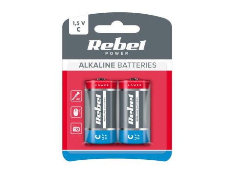 Battery C (R14) alkaline REBEL Alkaline Power 2pcs / blister BAT0063B