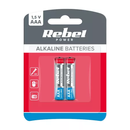 AAA (R03) alkáli REBEL Alkaline Power 2 db / bliszter BAT0066B AAA (R03) alkáli REBEL Alkaline Power 2 db / bliszter BAT0066B