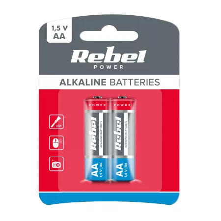 AA (R6) alkáli REBEL Alkaline Power 2 db / bliszter BAT0067B AA (R6) alkáli REBEL Alkaline Power 2 db / bliszter BAT0067B