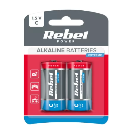 C (R14) alkáli elem REBEL EXTREME Alkaline Power 2db / bliszter
