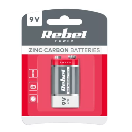 6F22 (9V) Zn-Cl REBEL 1db / bliszter BAT0082B
