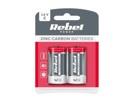 Battery C (R14) Zn-Cl REBEL 2pcs / blister BAT0083B