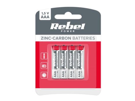 Battery AAA (R03) Zn-Cl REBEL 4pcs / blistr BAT0080B
