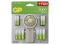 Battery AA / AAA alkaline GP Super 24pcs + hand fan