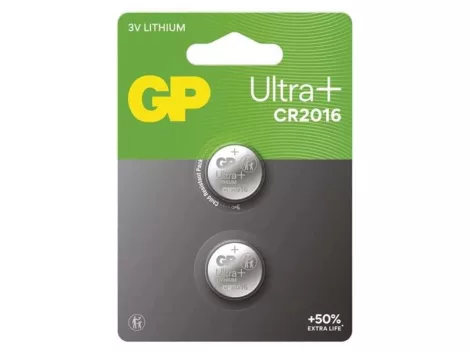 Battery CR2016 GP Ultra Plus Lithium 2pcs Battery CR2016 GP Ultra Plus Lithium 2pcs