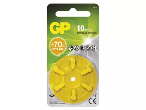 Hearing aid batteries GP ZA10 (PR70) 6 pcs