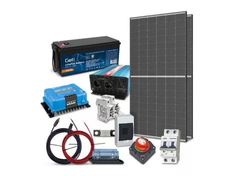 Solar island set TRINA 910Wp, battery LiFePO4 24V 100Ah, inverter 24V/230VAC 2000W