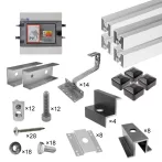   Mounting system for solar water heating (5 panels, tiled roof)