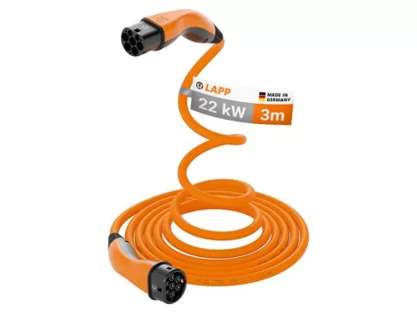 Charging cable LAPP 75745 type 2 22kW 32A 3 phase 3m for electric car Charging cable LAPP 75745 type 2 22kW 32A 3 phase 3m for electric car