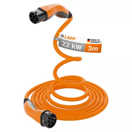 LAPP 75745 Típus 2 22kW 32A 3 fázisú 3m Töltőkábel Elektromos Autóhoz LAPP 75745 Típus 2 22kW 32A 3 fázisú 3m Töltőkábel Elektromos Autóhoz