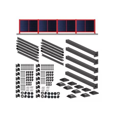 Fence structure for 4 solar panels