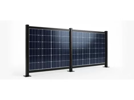 Fence structure for 2 solar panels