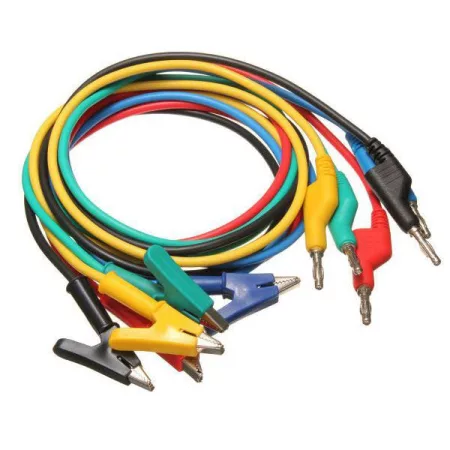 Mérőkábel banáncsatlakozókkal és krokodilcsipeszekkel - 1m HADEX N413A 5db