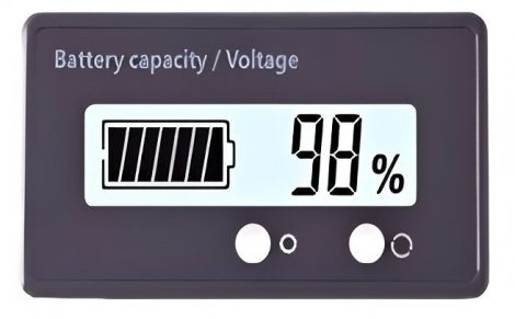 Voltmeter and Battery Capacity Indicator 12–84V White
