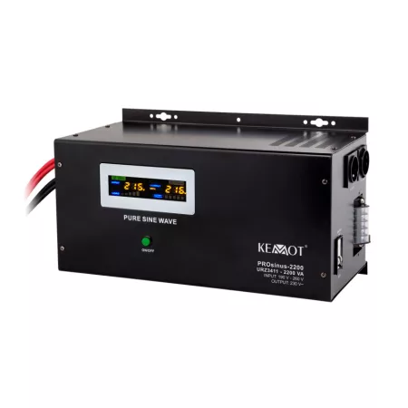 Backup power supply KEMOT PROsinus-2200 12V 230V 2200VA 1600W Black wall-mounted
