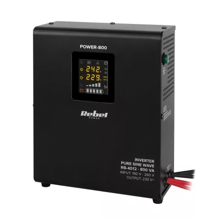 REBEL POWER-800 12V 230V 800VA 500W fekete falra szerelhető tápegység REBEL POWER-800 12V 230V 800VA 500W fekete falra szerelhető tápegység