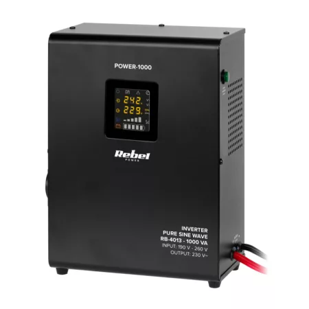 REBEL POWER-1000 12V 230V 1000VA 700W fekete falra szerelhető tápegység REBEL POWER-1000 12V 230V 1000VA 700W fekete falra szerelhető tápegység