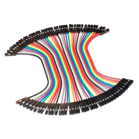 Dupont csatlakozó kábelek 40pin, 10cm, aljzat-aljzat