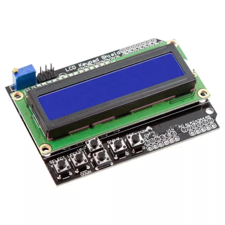 LCD1602A kijelző billentyűzettel, 16x2 karakter, kék háttérvilágítás LCD1602A kijelző billentyűzettel, 16x2 karakter, kék háttérvilágítás