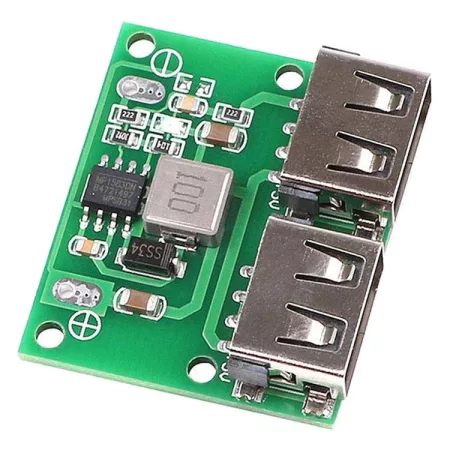 Tápegység modul, lépcsős csökkentő átalakító 5V/3A, 2x USB Tápegység modul, lépcsős csökkentő átalakító 5V/3A, 2x USB