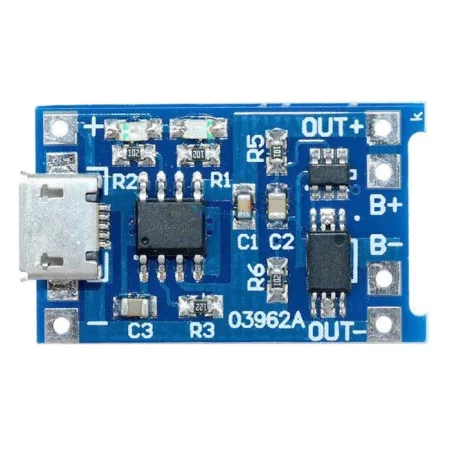 Li-Ion töltő 1A védelemmel, modul IO TP4056 (micro USB)