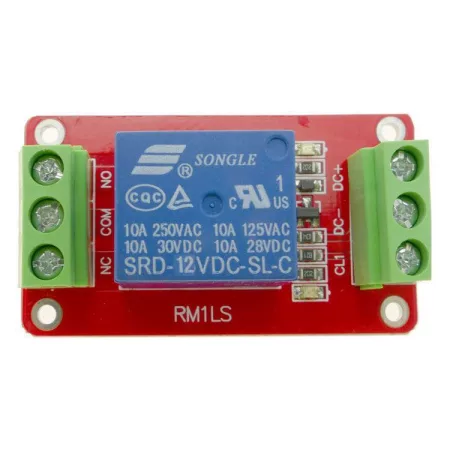 Relémodul 1x, 12V tápellátás, optokapcsoló nélkül, RM1LS