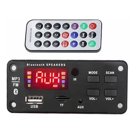 FM rádió, MP3 lejátszó bluetooth 5.0-val, távirányítóval, 5-14V tápellátás FM rádió, MP3 lejátszó bluetooth 5.0-val, távirányítóval, 5-14V tápellátás