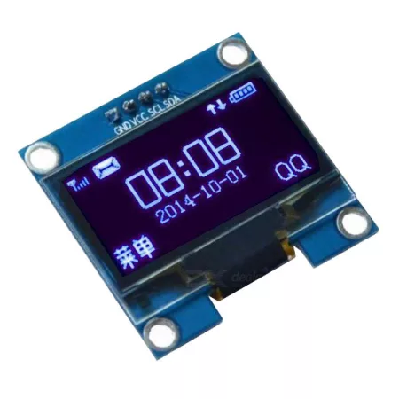 OLED kijelző 0.96", 128x64 karakter, IIC/I2C, 4-tűs, kék
