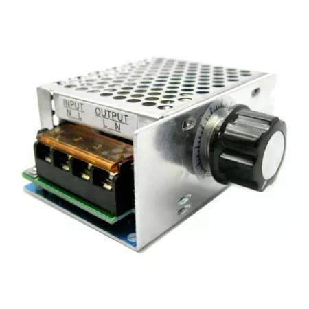 Dimmer és sebességszabályozó kommutátoros motorokhoz 4000W-ig, fedéllel Dimmer és sebességszabályozó kommutátoros motorokhoz 4000W-ig, fedéllel