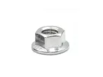 Hexagonal nut with stainless steel collar M8, toothed Hexagonal nut with stainless steel collar M8, toothed