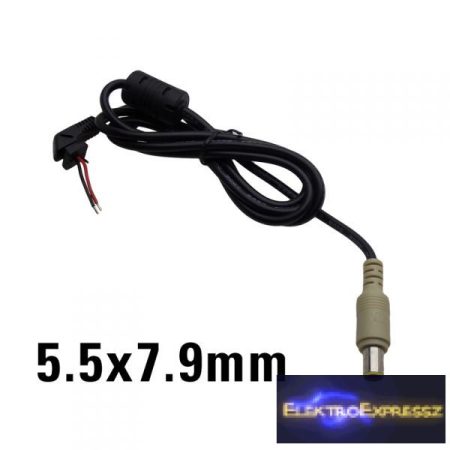  7,9/5,5/11mm DC dugóval szerelt kábel.