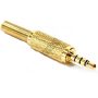 Fém 4 pólusú 3,5 mm-es jack csatlakozó - aranyozott