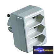 GE-5113 Euro adapter 3 férőhelyes  fehér 