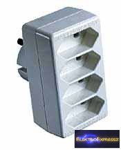 GE-5114 Euro adapter 4 férőhelyes * 4 férőhely * 10A 250V~ * max. 2300Watt * fehér SOLERA