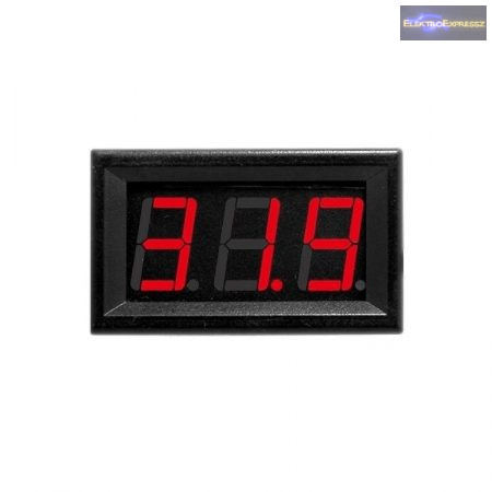 Mini digitális feszültségmérő piros 0-99.9V (3 vezetékes)