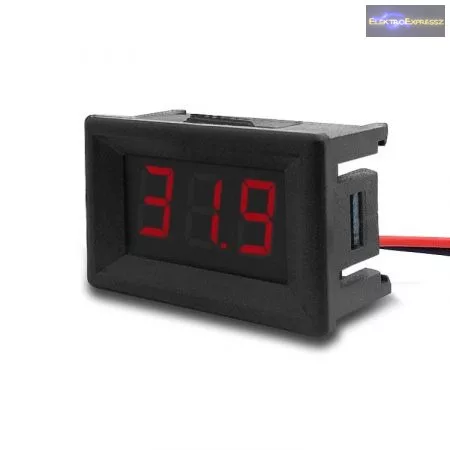 Mini digitális feszültségmérő piros 4.5-30V (2 vezetékes)
