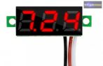   Mini digitális feszültségmérő piros 3.2-30V (3 vezetékes)