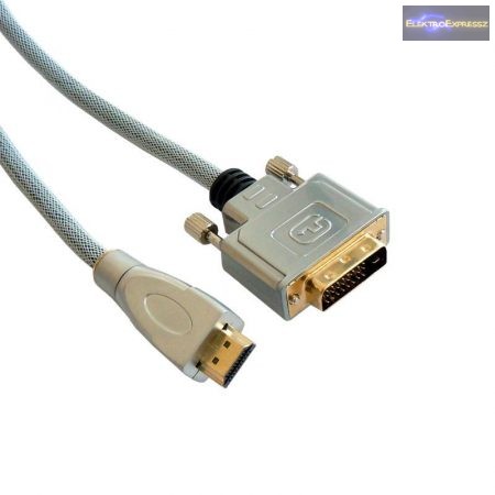 DVI-D dugó-HDMI dugó, szerelt kábel 1,5m