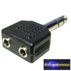 ET-4114 Két db 3,5mm-es sztereó jack aljzatból - 6,3mm-es sztereó jack dugó.