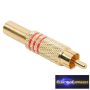   RCA dugó Aranyozott Max. 6 mm-es kábelhez Fém kivitel törésgátlóval - Piros