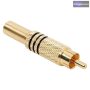   RCA dugó Aranyozott Max. 6 mm-es kábelhez Fém kivitel törésgátlóval - Fekete