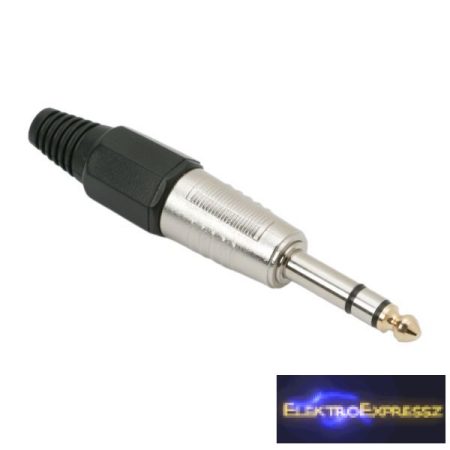 GA-05131 JACK dugó Sztereo 6,3 mm Erősített fém kivitel szorítópofás törésgátlóval
