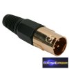 GA-05196 XLR dugó • 3 pólusú 3 pólusú Aranyozott Fém kivitel Szorítópofás törésgátlóval